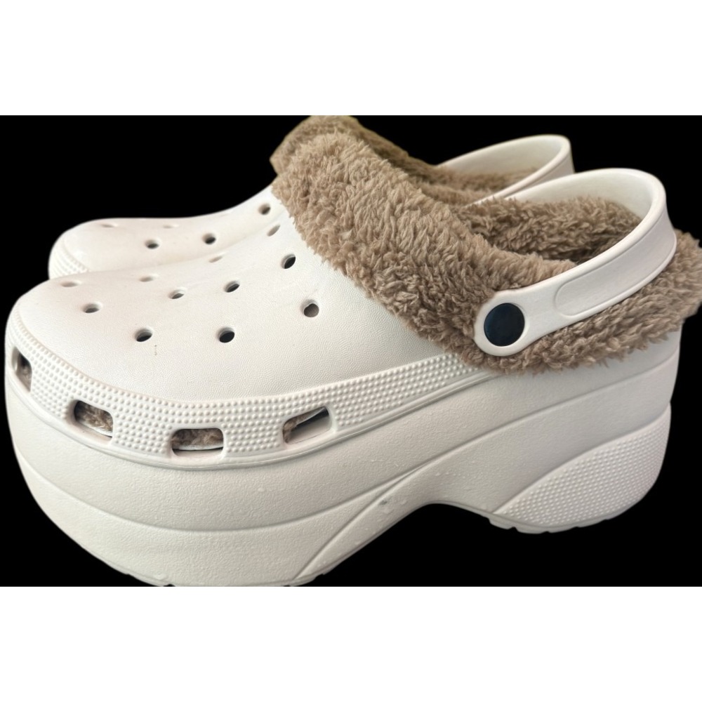 Cape Robbin Garden3 Platform Clogs Fuzzy Lined Nude Women's 11 Y2K